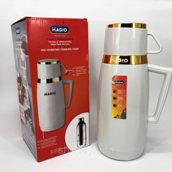 Термочашки для гарячих напоїв Magio MG-1050W 1 л, Хороший термос для чаю Термос подорожей EL-60 | Зображення 4