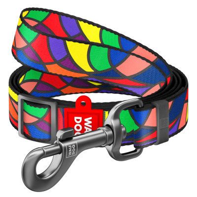 Поводок для собак WAUDOG Nylon "Витраж" регулируемый L Ш 25 мм Д 152-183 см (5329)