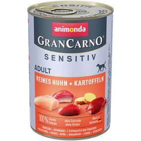 Вологий корм для дорослих собак Animonda GranCarno Sensitiv Adult курка та картопля 400 г (4017721824118)