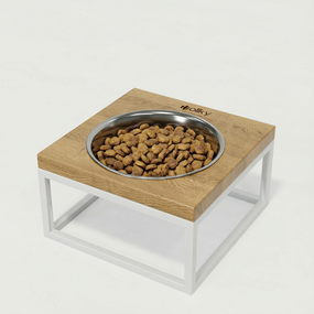 Миска на подставке для кошек и средних собак Hollky Base Solo M (1 × 0,8 л) Solo M-212110-WHNT