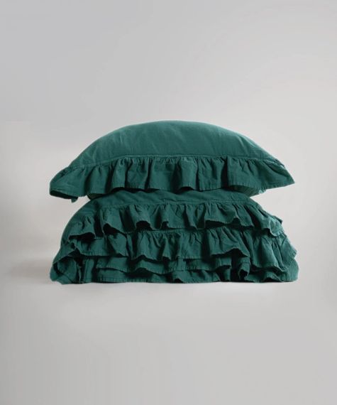 Постільна білизна Limasso Stonewashed Exclusive Ranforce 200 х 220 см Dark Green | Зображення 2