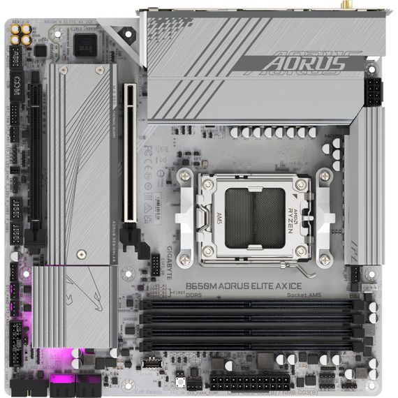 Материнська плата GIGABYTE B650M AORUS ELITE AX ICE (B650M A ELITE AX ICE) | Зображення 3