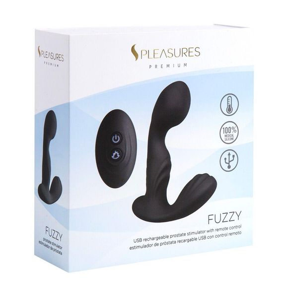 Вібромасажер простати S Pleasures Premium FUZZY, чорний, з рельєфом, 10 режимів вібрації, нагрівання Sex Aura | Зображення 4