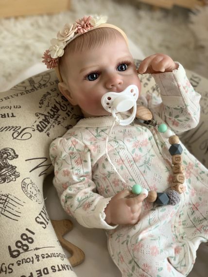 Колекційна Силіконова Лялька Реборн Анатомічна Новонароджена Дівчинка Немовля Луна (Вінілова Лялька) Reborn 50 см | Зображення 2