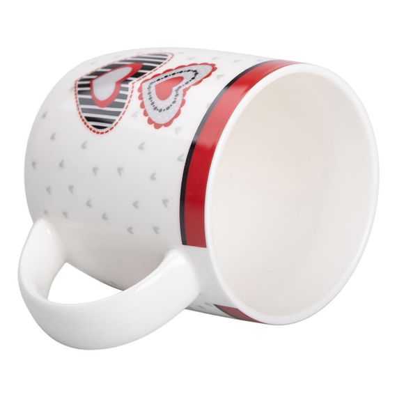 Чашка фарфоровая 400 (мл) с сердечками для чая и кофе Lugi RX-N240147W | Зображення 2