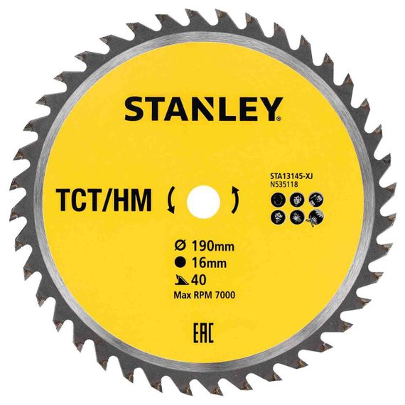Диск пильний TCT/HM STANLEY STA13145