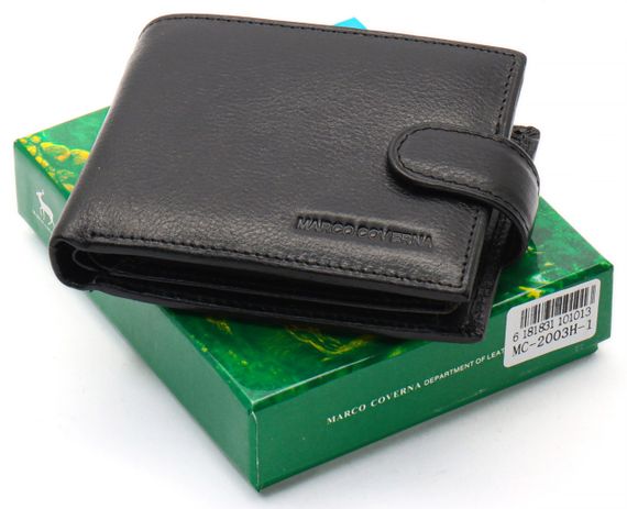Чорне класичне портмоне з натуральної шкіри Marco Coverna MC-2003Н-1 | Зображення 1