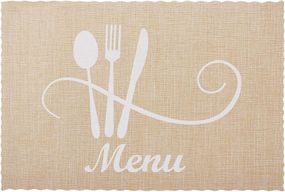 Набір 12 сервірувальних килимків Doily Menu 30х45см, плейсмат (подтарельники), пісочний