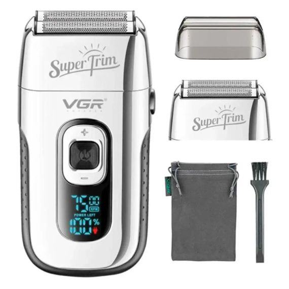 Бритва VGR V 332 Silver / Шейвер сеточный на USB / Электробритва с двойным лезвием и триммером | Зображення 6