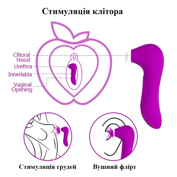 Вакуумний стимулятор клітора (фіолетовий, USB) | Зображення 7