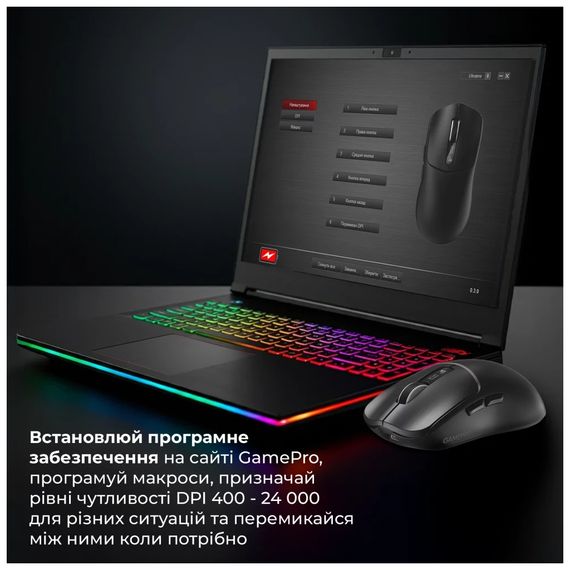 Мишка GamePro Genesis Ranker Wireless/Bluetooth/USB Black (GM012B) | Зображення 4