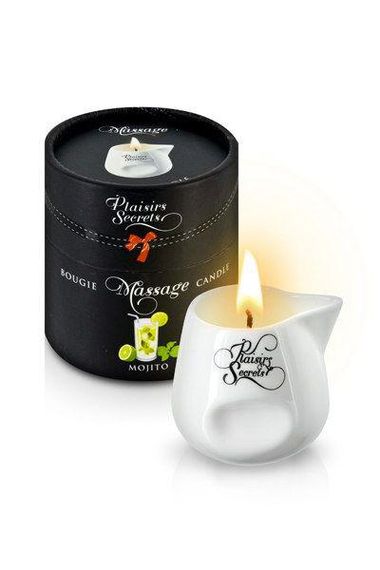 Массажная свеча Plaisirs Secrets Mojito (80 мл) подарочная упаковка, керамический сосуд sexstyle