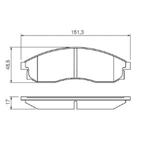 Тормозные колодки Bosch дисковые передние HYUNDAI Elantra 1.6,1.8i/MITSUBISHI L 200 2. 0986424340