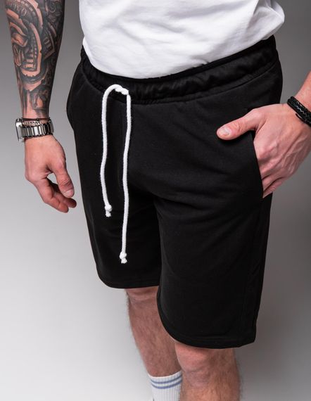 Мужские классические шорты трикотажные с карманами RA2246  цвет черный, размер XL