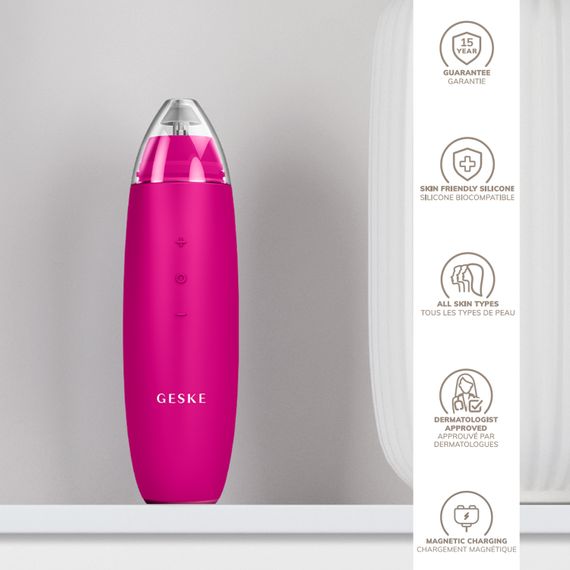 Микродермабразийное устройство для удаления черных точек GESKE MicroDermabrasion Blackhead Remover 7в1 starlight, Малиновый | Зображення 2