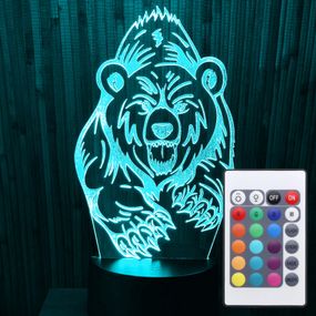 Акриловый светильник-ночник с пультом 16 цветов медведь tty-n000210