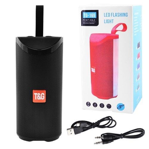 Портативная Bluetooth колонка TG-169 с разноцветной подсветкой FM-радио 5Wx2. Цвет: черный | Зображення 1