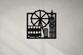 Панно декоративне картина на стіну Лондон LED підсвітка 16 кольорів пульт 400х400 acr-p000219