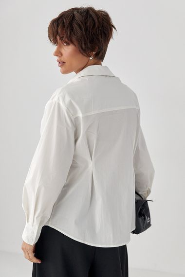 Класична сорочка на блискавці - молочний цвет, ONE SIZE (є розміри) | Зображення 1