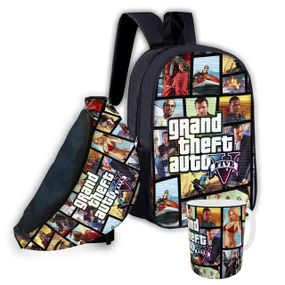 Набір дитячий GTA Grand Theft Auto рюкзак 36х27см сумка-бананка, кружка з принтом для хлопчика (01642)