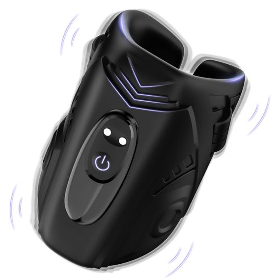 Насадка на пеніс Mechwarrior Black, 9 vibration functions sexstyle