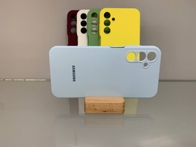 Samsung A15 Протиударний чохол з логотипом софт тач голубий