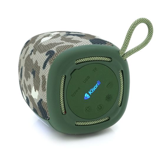 Колонка Kisonli Q17 Bluetooth 5.3, 1х8W, 1800mAh, USB/TF/TWS/FM/BT/LED, DC: 5V/1A, BOX, Camouflage, Q45 | Зображення 2