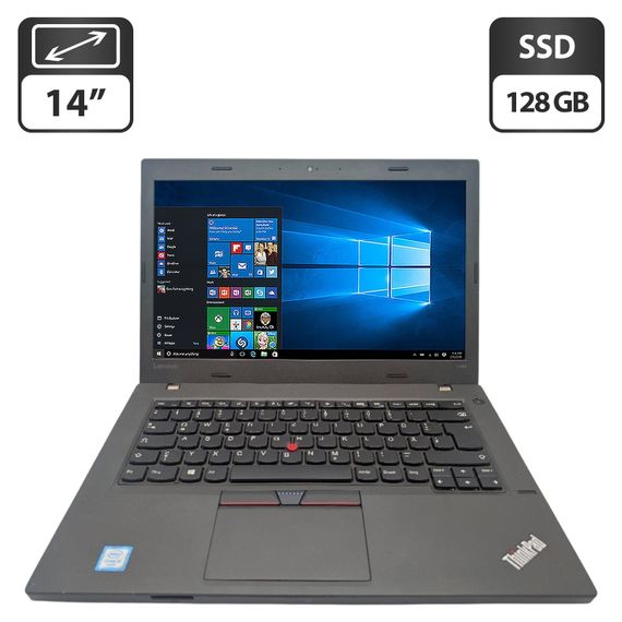Ультрабук Lenovo ThinkPad L460 / 14" (1366x768) TN / Intel Core i3-6100U (2 (4) ядра по 2.3 GHz) / 8 GB DDR3 / 128 GB SSD / Intel HD Graphics 520 / WebCam б/у