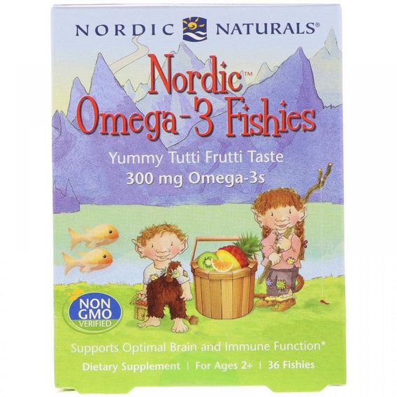 Омега 3 Nordic Naturals Nordic Omega-3 Fishies 300 mg 36 Fishies  Gummies Tutti Frutti Taste