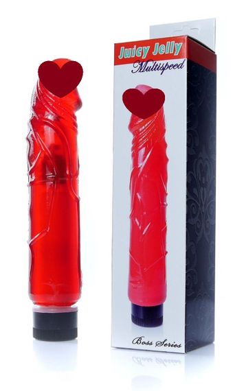 Вібратор Boss Series - Juicy Jelly Multispeed Red, (довжина 22 см, діаметр 4 см) BS6700075 Sex Aura