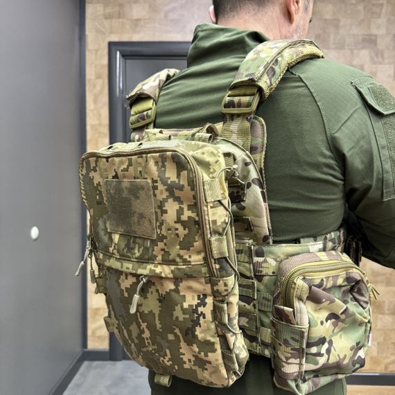 Підсумок-рюкзак сухарний на плитоноску з Моллі, Піксель, WINTAC, Cordura 1000D, сумка сухарна тактична, сумка сухарка армійська | Зображення 6