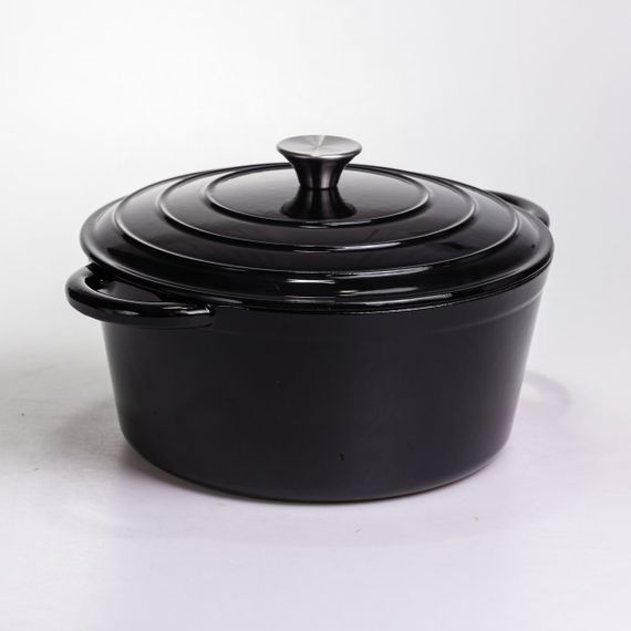 Каструля чавунна емальована 6,5 л, чорний Yiwu HP-FLG-3 BLACK | Зображення 5