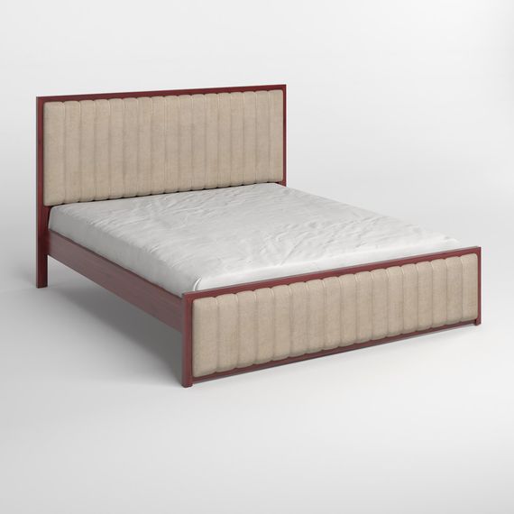 Двоспальне дерев&#039;яне ліжко Mebigrand Відень Махонь/Аляска 23 (Бежевий) 140х190 см (MBG-10803) | Зображення 1