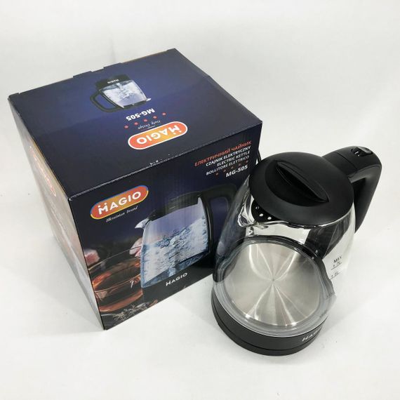 Електрочайник Magio MG-505, прозорий чайник з підсвічуванням, стильний електричний чайник | Зображення 7