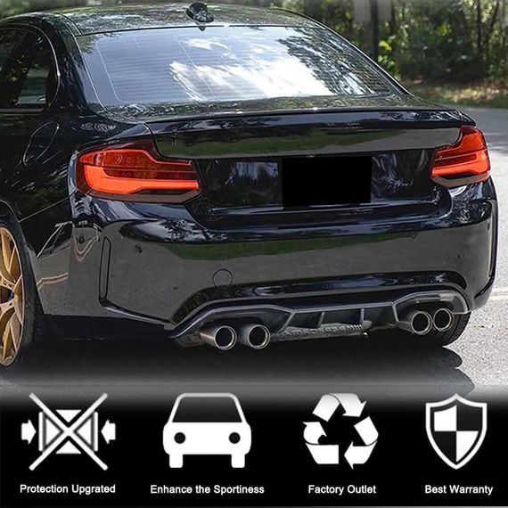 Дифузор заднього бампера V6 (для F87 M2/M2С, Карбон) для BMW 2 серія F22/23 2014-2021 рр | Зображення 2