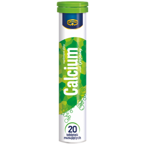 Вітаміни Кальцій Kruger Calcium шипучі в таблетках розчинні, 20шт, Польща, зі смаком лимона