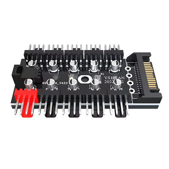 PWM хаб розгалужувач на 10 вентиляторів 12V 4 Pin SATA | Зображення 1