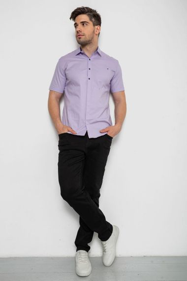Рубашка мужская однотонная  -уценка, цвет сиреневый, 214R7117-U-1 | Зображення 1