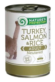 Корм Nature's Protection Neutered Turkey Salmon & Rice влажный с индейкой и лососем для стерилизованных котов 400 гр