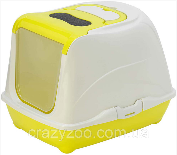 Закрытый туалет для котов Moderna Flip Cat с откидной крышкой желтый 50х39х37 см C230329 | Зображення 1