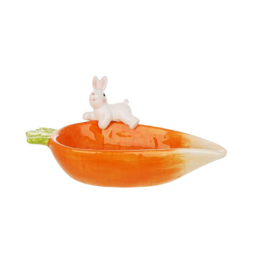 Піала керамічна Зайка на морквині 350мл, колір - помаранчевий