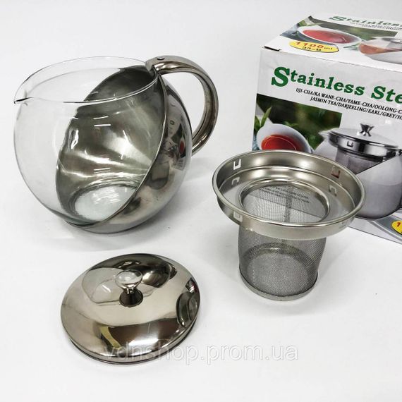 Чайник-заварник, Стильний скляний заварний чайник, Заварник прозорий, Стильний чайник для заварювання YL-62 | Зображення 2