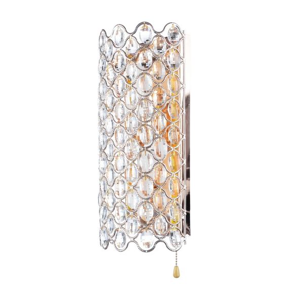 Бра настенное накладное LED хрустальное с выключателем BCL-488W/4*E14+24*0.5W