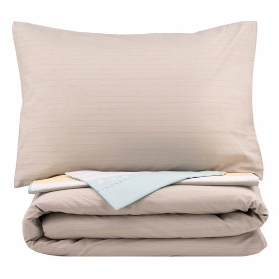 Набір постільної білизни 1,5сп Ardesto Gloria, 160х220см, 100% бавовна, сатин, смужки, коричневий (ART1622RB) | Зображення 4