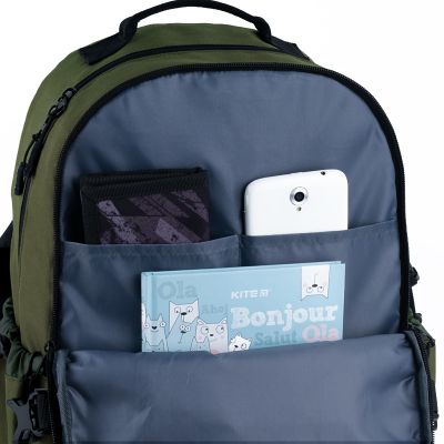 Рюкзак школьный GoPack Education Teens 186 хакі (GO25-186L-3) | Зображення 4