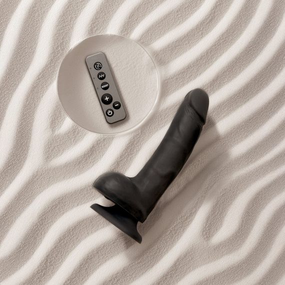 Фалоімітатор з вібрацією і ротацією Strap-On-Me Rotating & Vibrating Realistic Dildo - L - Vanilla, Чорний | Зображення 4