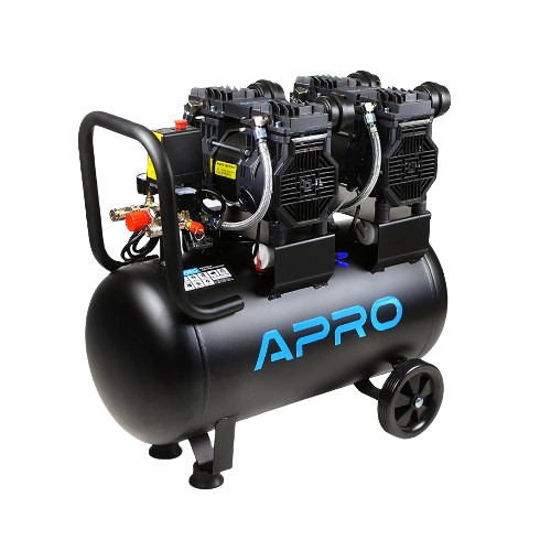 Компресор чотирициліндровий OFE-50 2*1,5 кВт 475 л/хв 8 барів 50 л безоливний APRO | Зображення 1