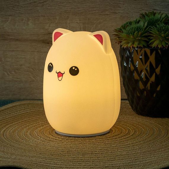 Силіконовий нічник "Котик" з USB, 7 режимів / Дитячий LED світильник / Сенсорний нічник в дитячу кімнату | Зображення 2
