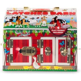Развивающая игрушка Melissa&amp;Doug Домик-сарай с задвижками и животными (MD2564)