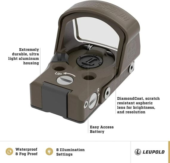 Приціл коліматорний LEUPOLD DeltaPoint Pro 2.5 MOA Dot FDE Коліматор Приціл коліматор Приціл коліматорний для АК | Зображення 2